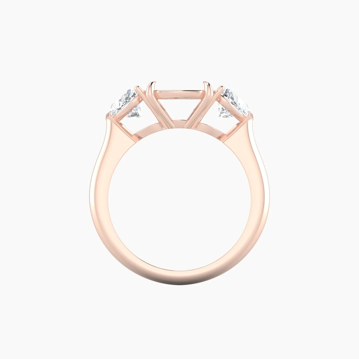 Simple Heart Trilogy | 18k Rose Gold 5-7.99 ct Cushion Cut Ring Setting