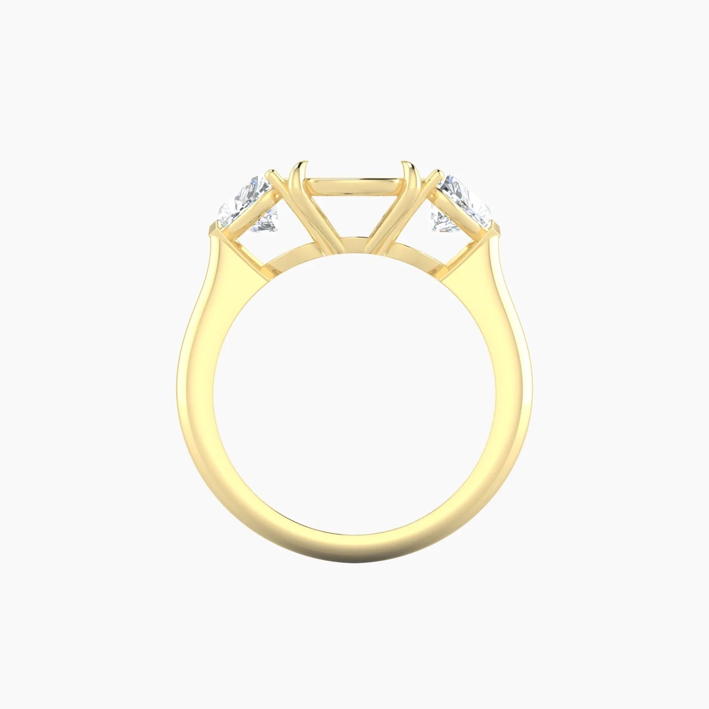 Simple Heart Trilogy | 18k Yellow Gold 5-7.99 ct Cushion Cut Ring Setting