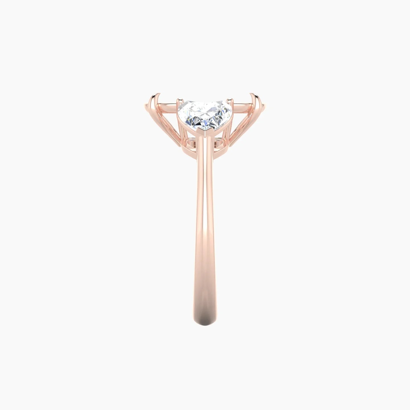 Simple Heart Trilogy | 18k Rose Gold 5-7.99 ct Cushion Cut Ring Setting