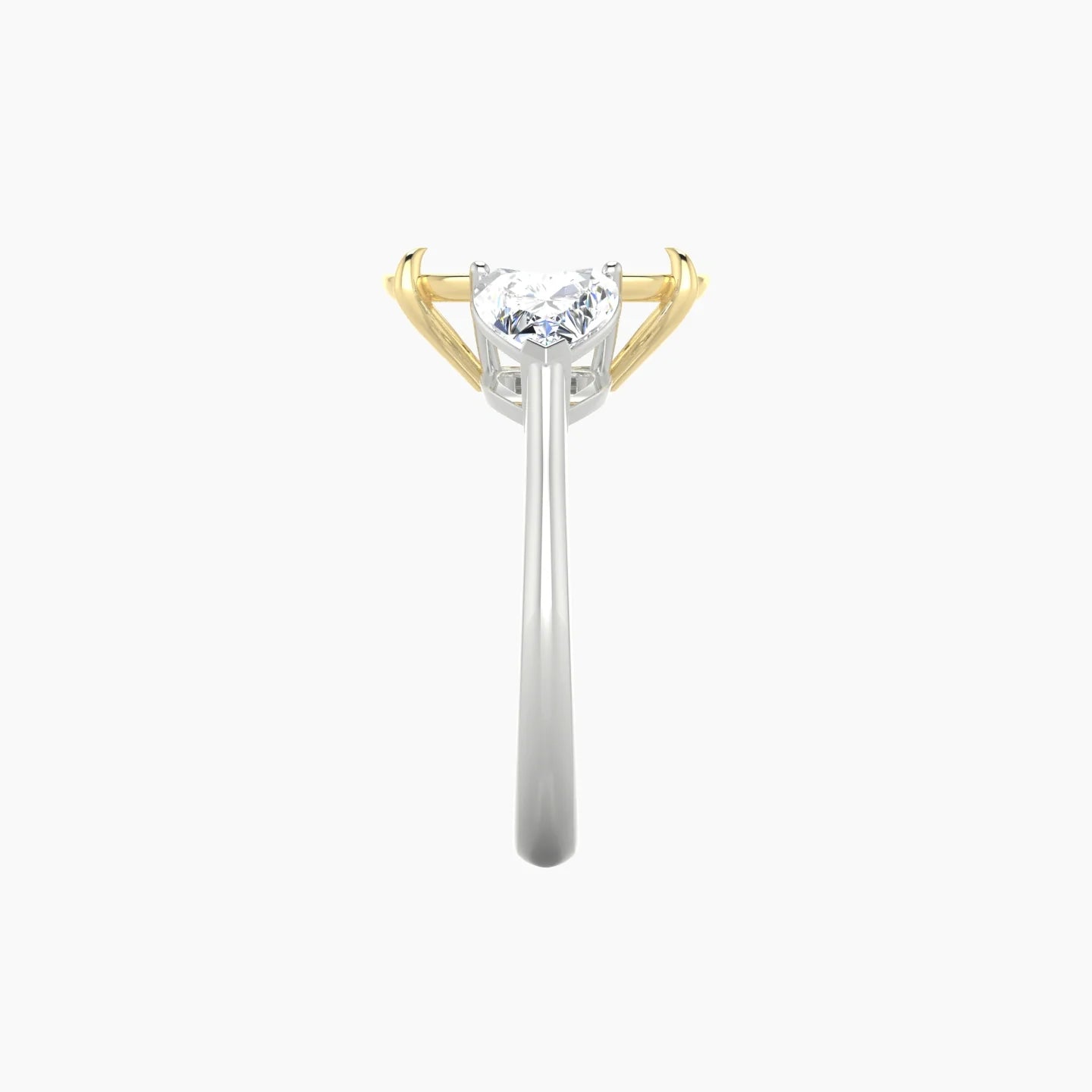 Simple Heart Trilogy | 18k White & Yellow Gold 5-7.99 ct Cushion Cut Ring Setting