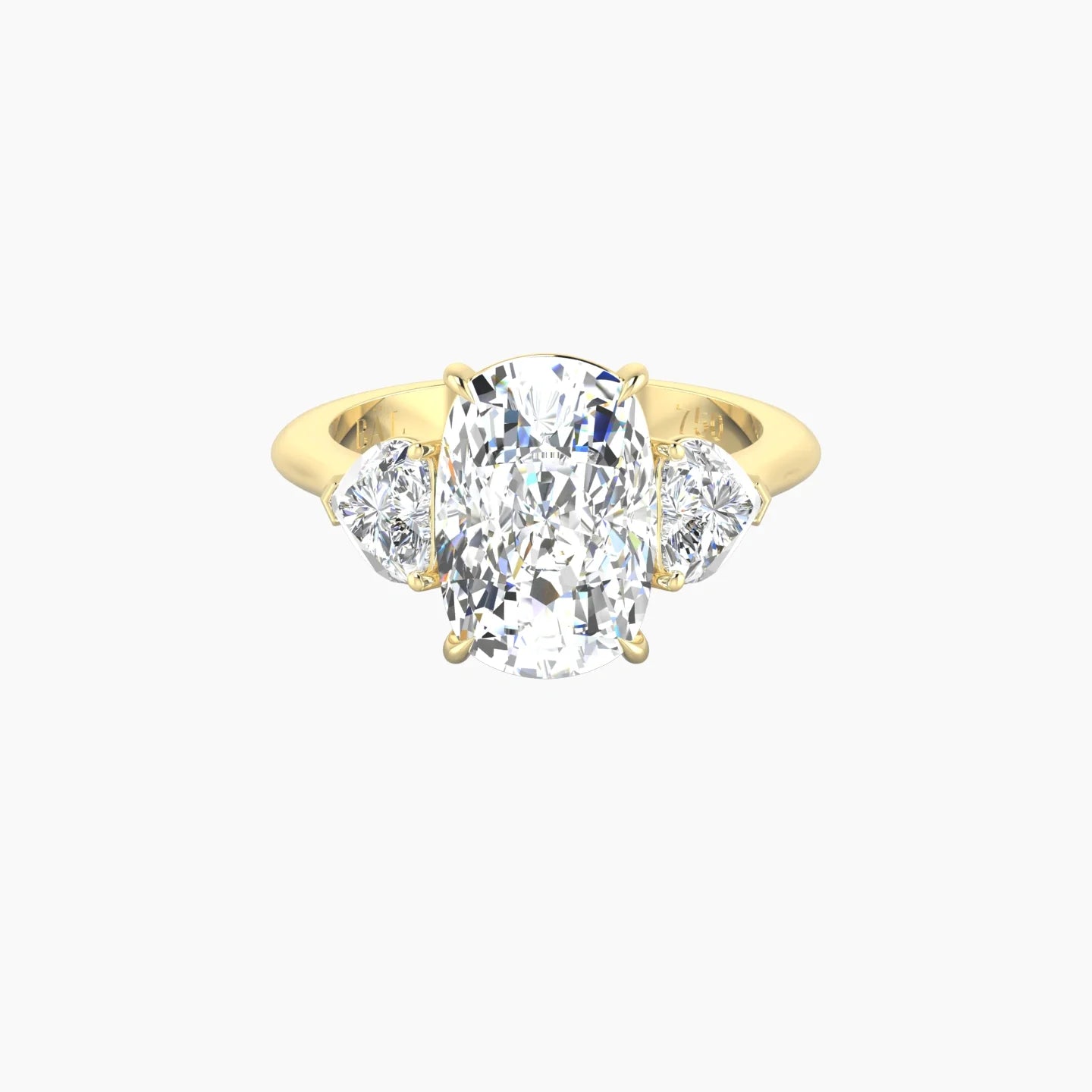 Simple Heart Trilogy | 18k Yellow Gold 5 ct Cushion Cut Ring