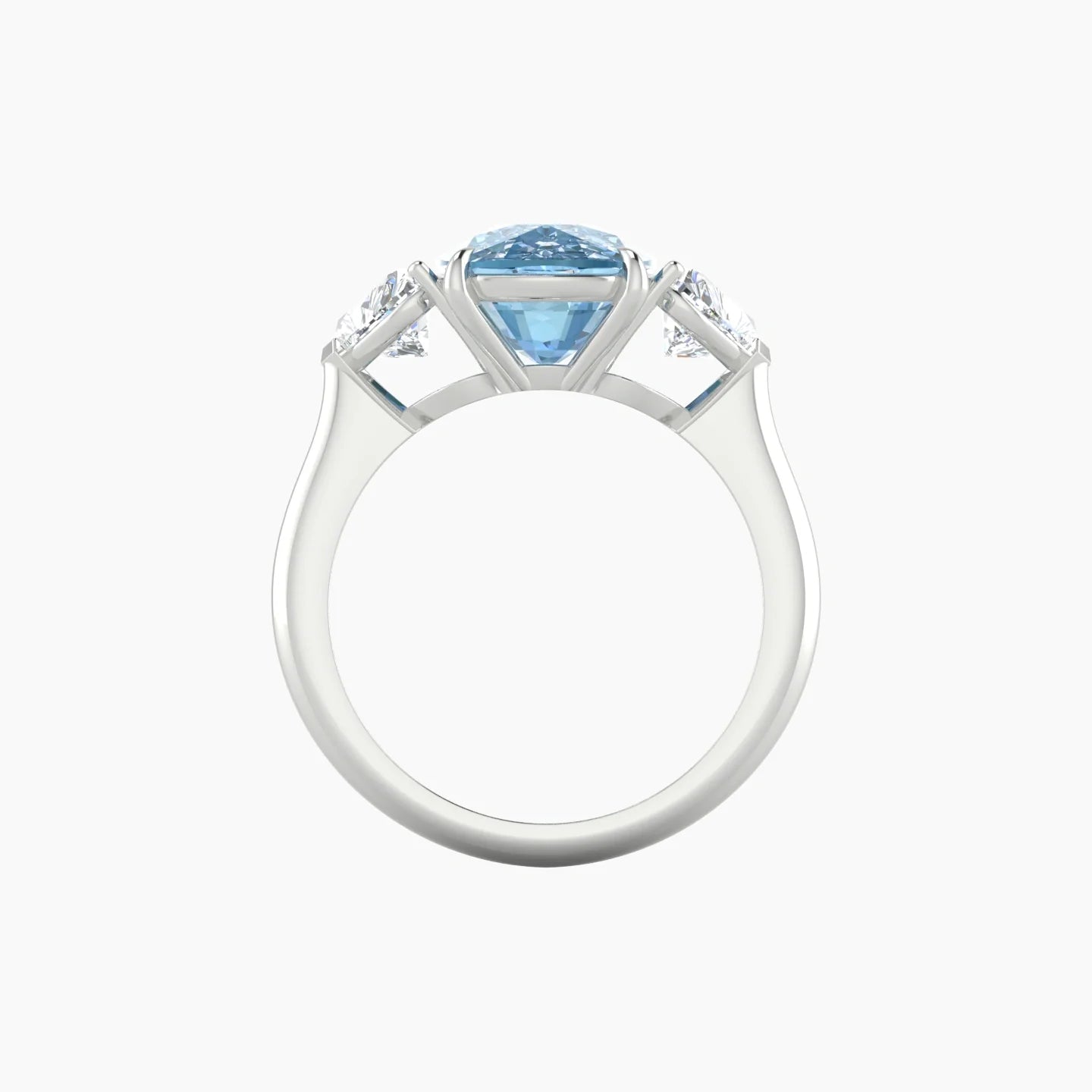 Simple Heart Trilogy | 18k White Gold 5 ct Cushion Cut Ring