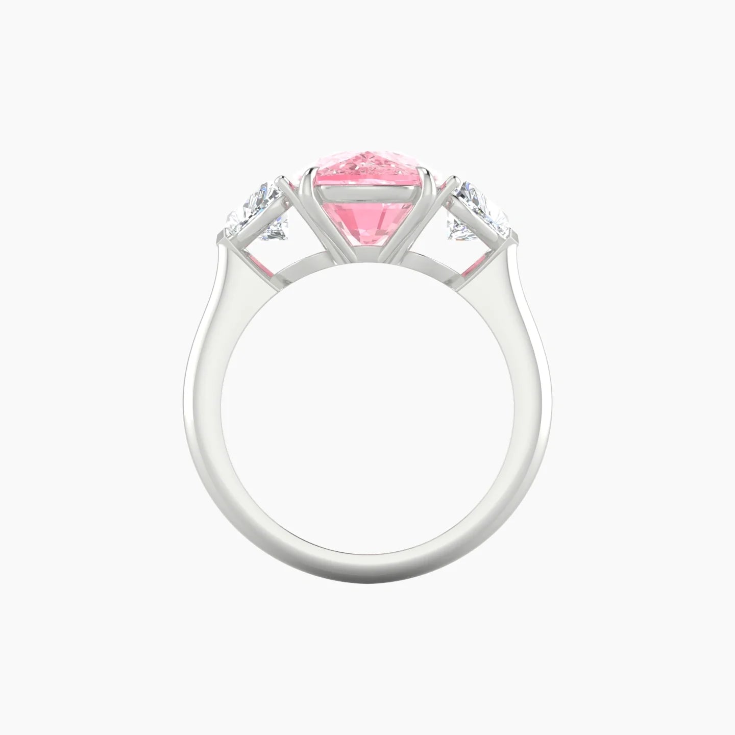 Simple Heart Trilogy | 18k White Gold 5 ct Cushion Cut Ring
