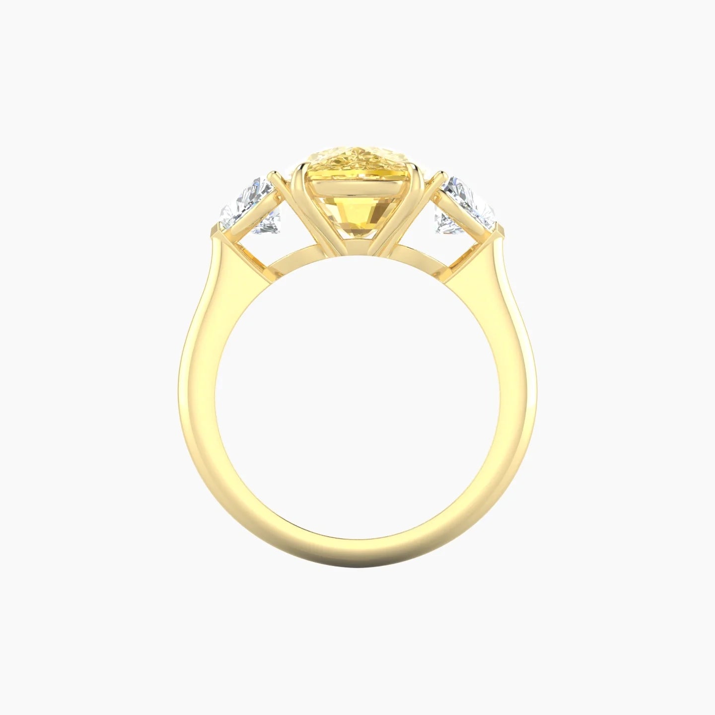 Simple Heart Trilogy | 18k Yellow Gold 5 ct Cushion Cut Ring