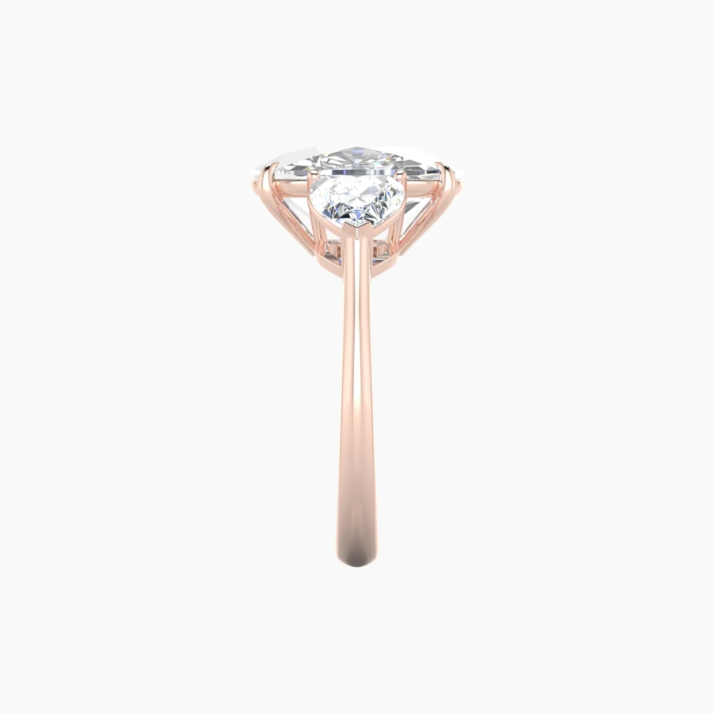 Simple Heart Trilogy | 18k Rose Gold 5 ct Cushion Cut Ring