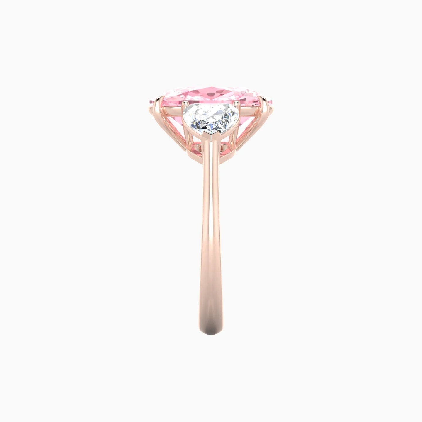 Simple Heart Trilogy | 18k Rose Gold 5 ct Cushion Cut Ring