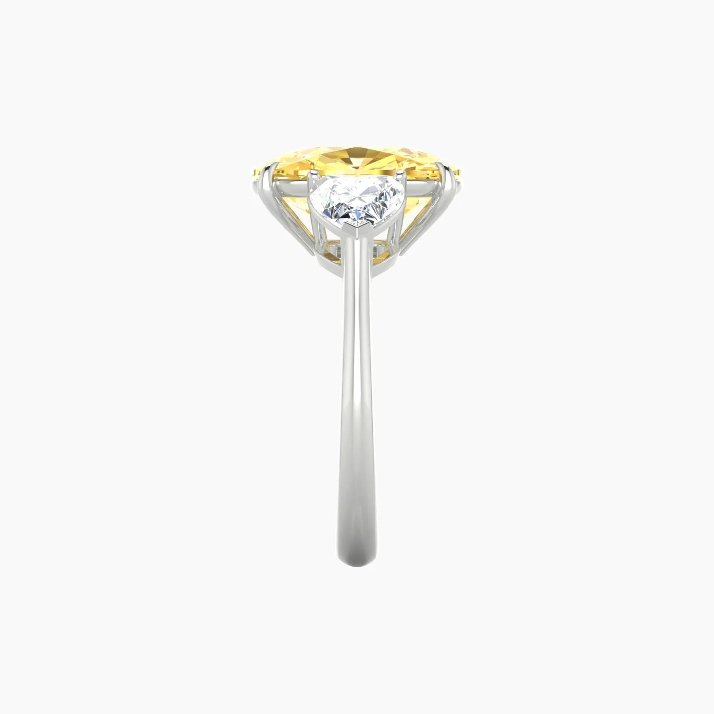 Simple Heart Trilogy | 18k White Gold 5 ct Cushion Cut Ring