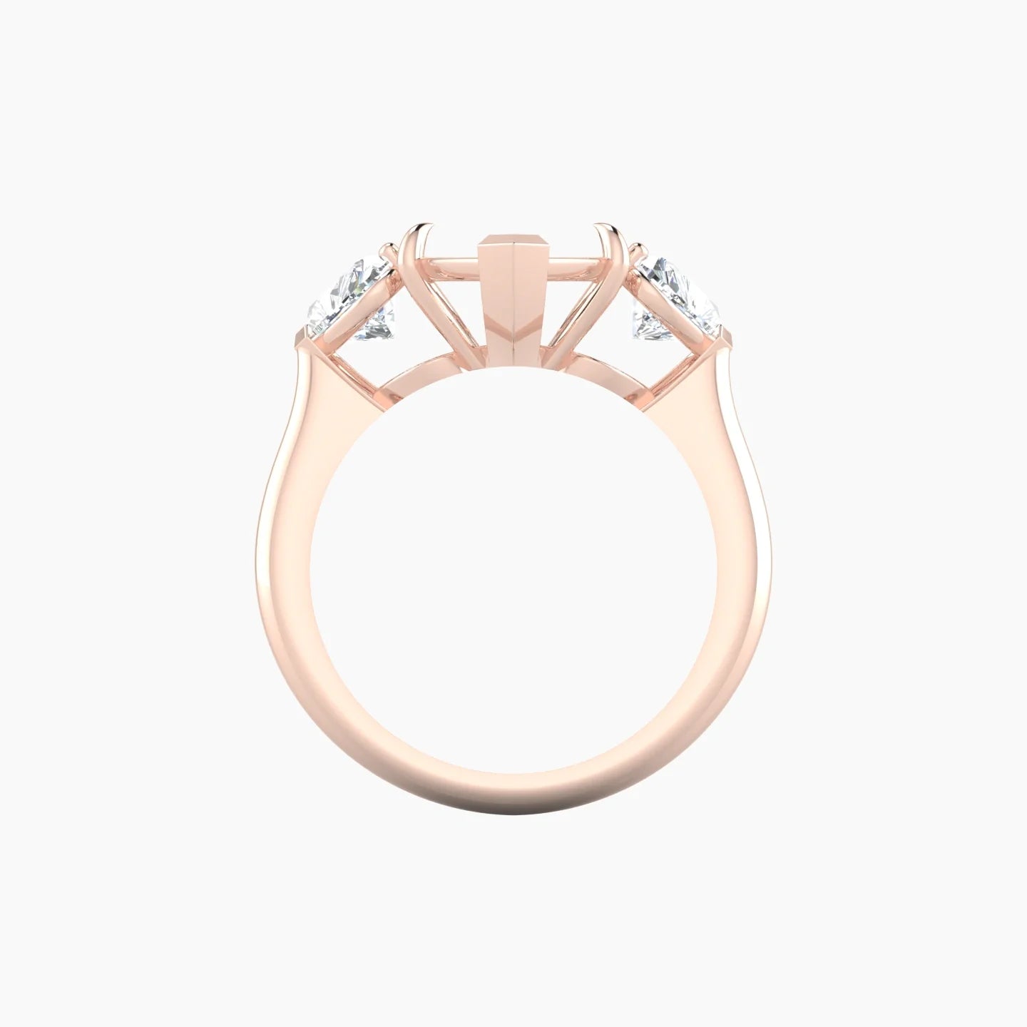 Simple Heart Trilogy | 18k Rose Gold 5-7.99 ct Marquise Cut Ring Setting