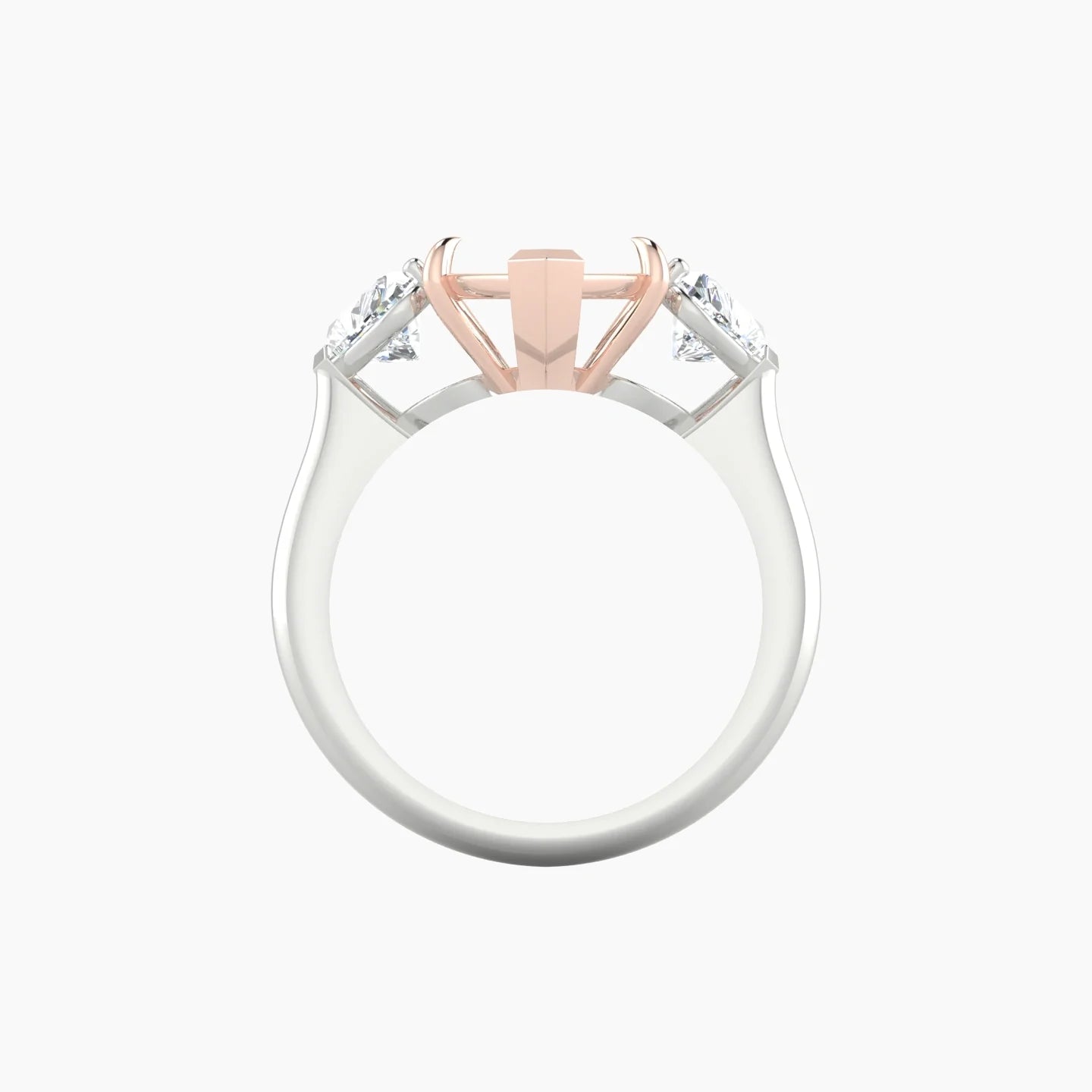 Simple Heart Trilogy | 18k White & Rose Gold 5-7.99 ct Marquise Cut Ring Setting
