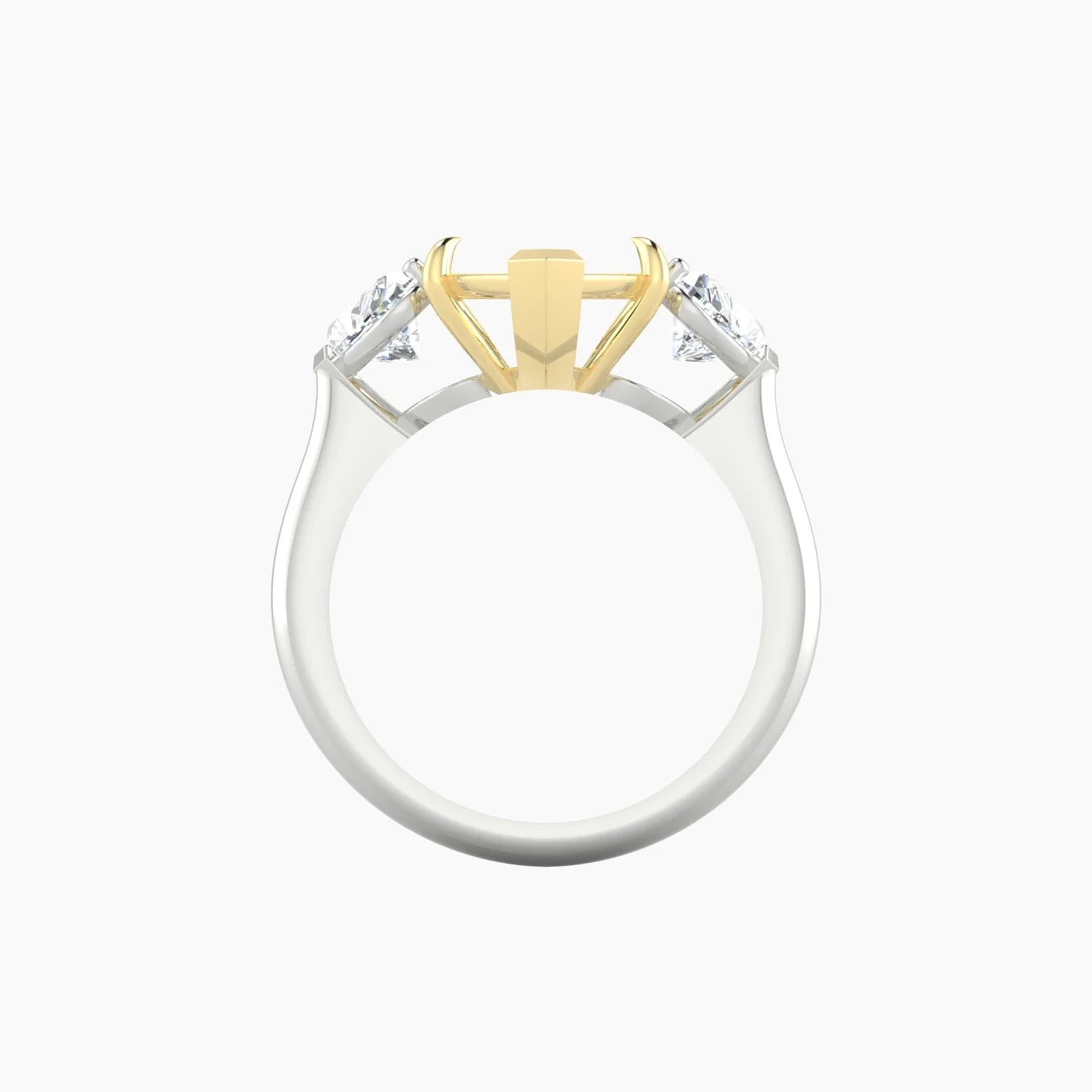 Simple Heart Trilogy | 18k White & Yellow Gold 5-7.99 ct Marquise Cut Ring Setting