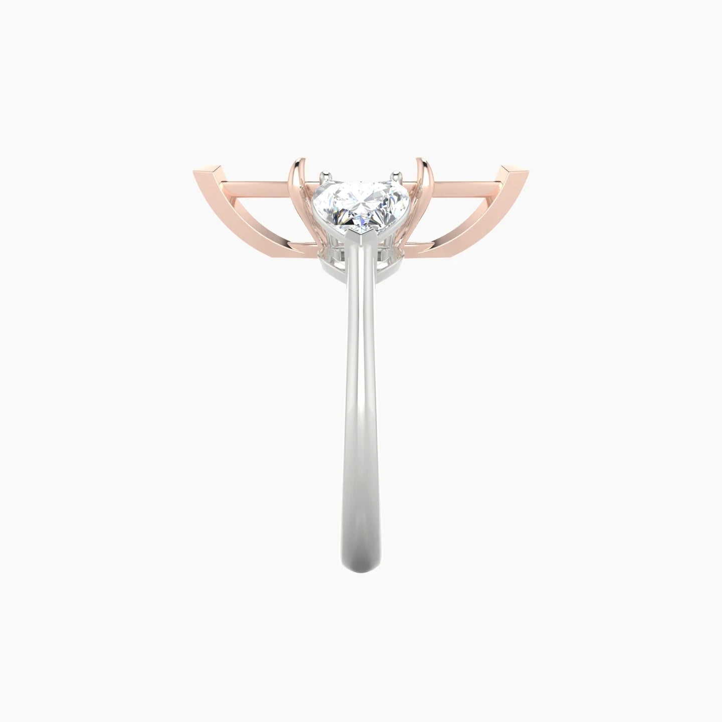 Simple Heart Trilogy | 18k White & Rose Gold 5-7.99 ct Marquise Cut Ring Setting