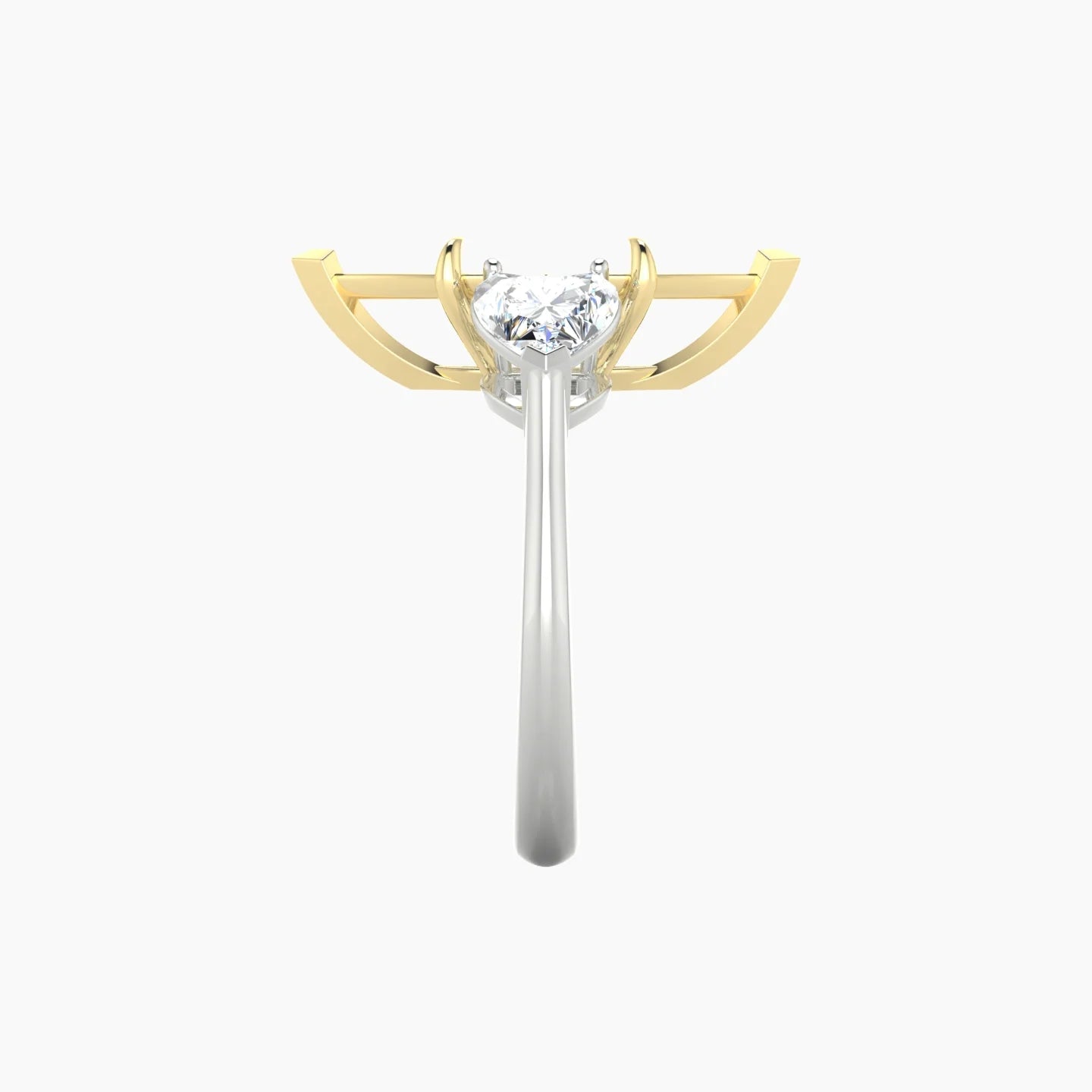 Simple Heart Trilogy | 18k White & Yellow Gold 5-7.99 ct Marquise Cut Ring Setting