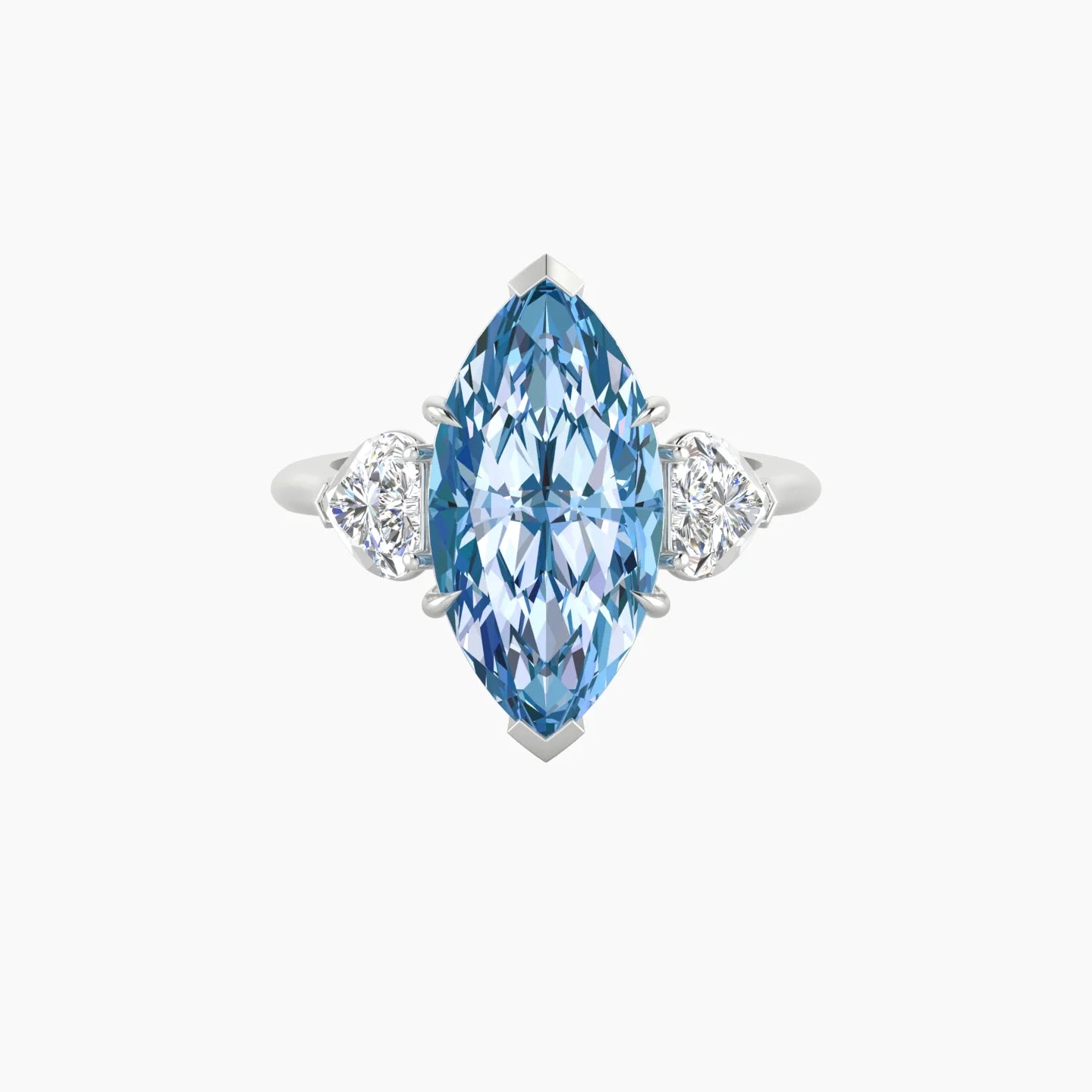 Simple Heart Trilogy | 18k White Gold 5 ct Marquise Cut Ring