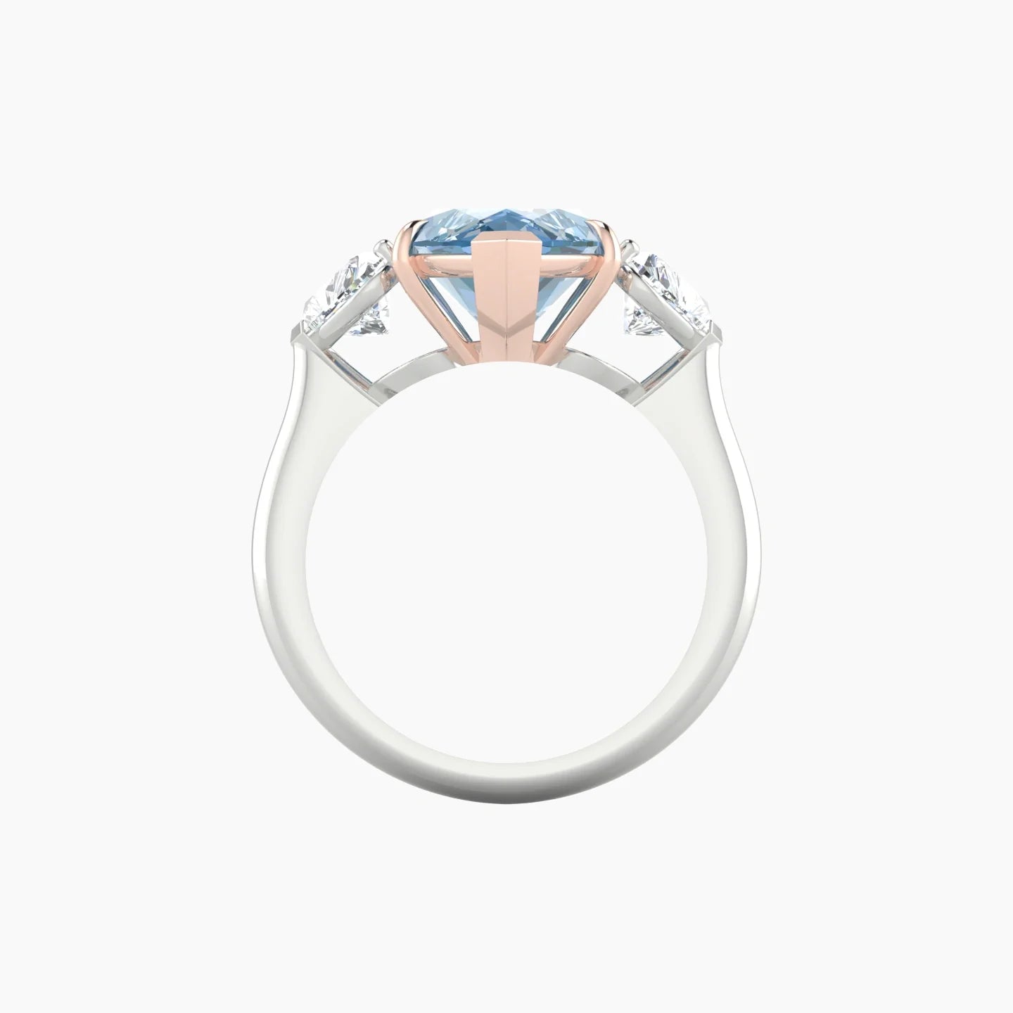Simple Heart Trilogy | 18k White & Rose Gold 5 ct Marquise Cut Ring