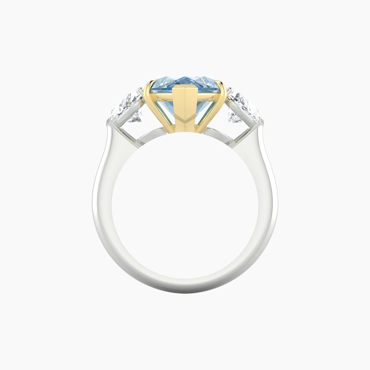 Simple Heart Trilogy | 18k White & Yellow Gold 5 ct Marquise Cut Ring