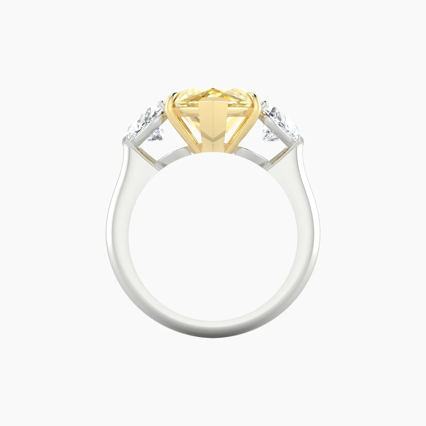 Simple Heart Trilogy | 18k White & Yellow Gold 5 ct Marquise Cut Ring