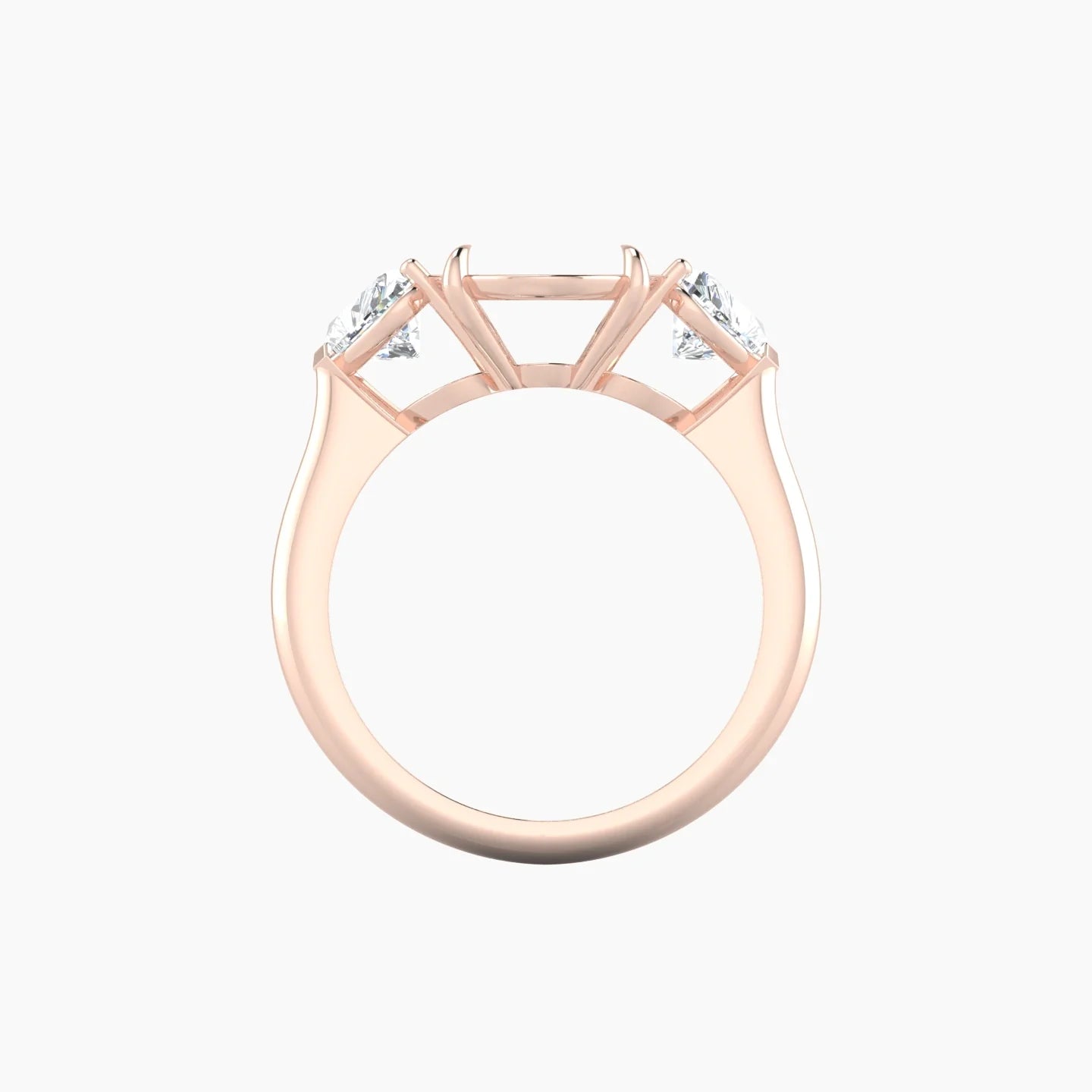 Simple Heart Trilogy | 18k Rose Gold 5-7.99 ct Oval Cut Ring Setting