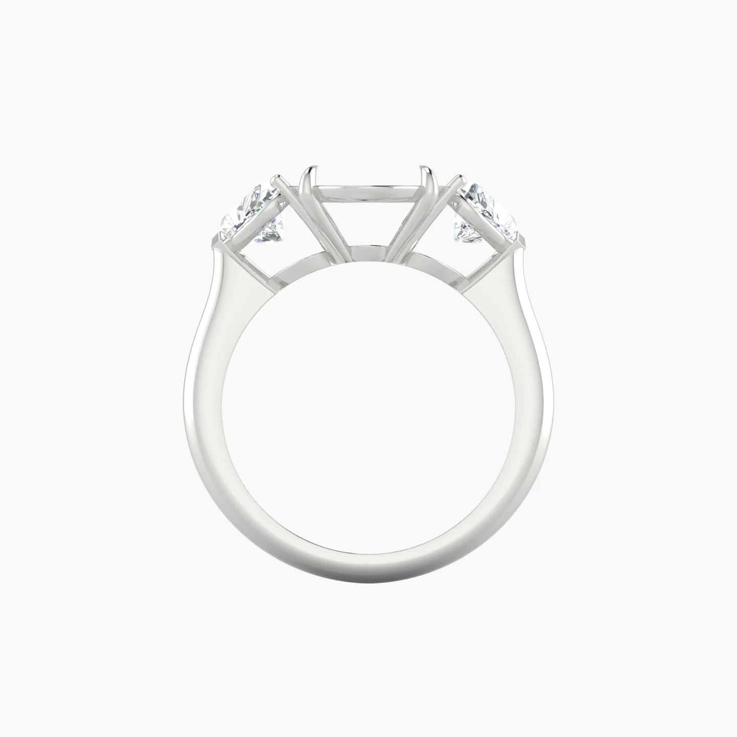 Simple Heart Trilogy | 18k White Gold 5-7.99 ct Oval Cut Ring Setting