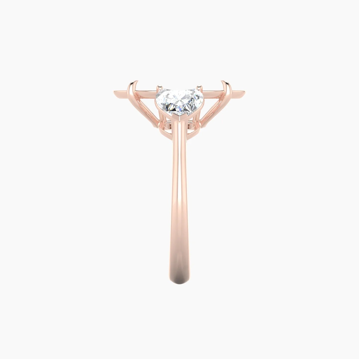 Simple Heart Trilogy | 18k Rose Gold 5-7.99 ct Oval Cut Ring Setting