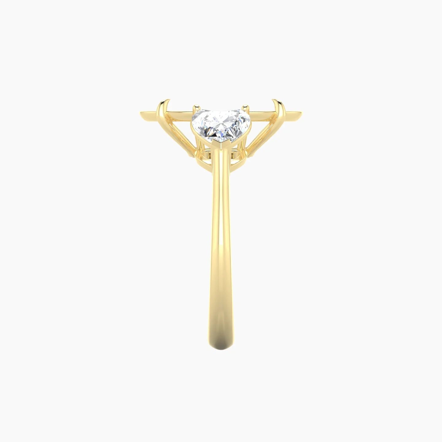 Simple Heart Trilogy | 18k Yellow Gold 5-7.99 ct Oval Cut Ring Setting