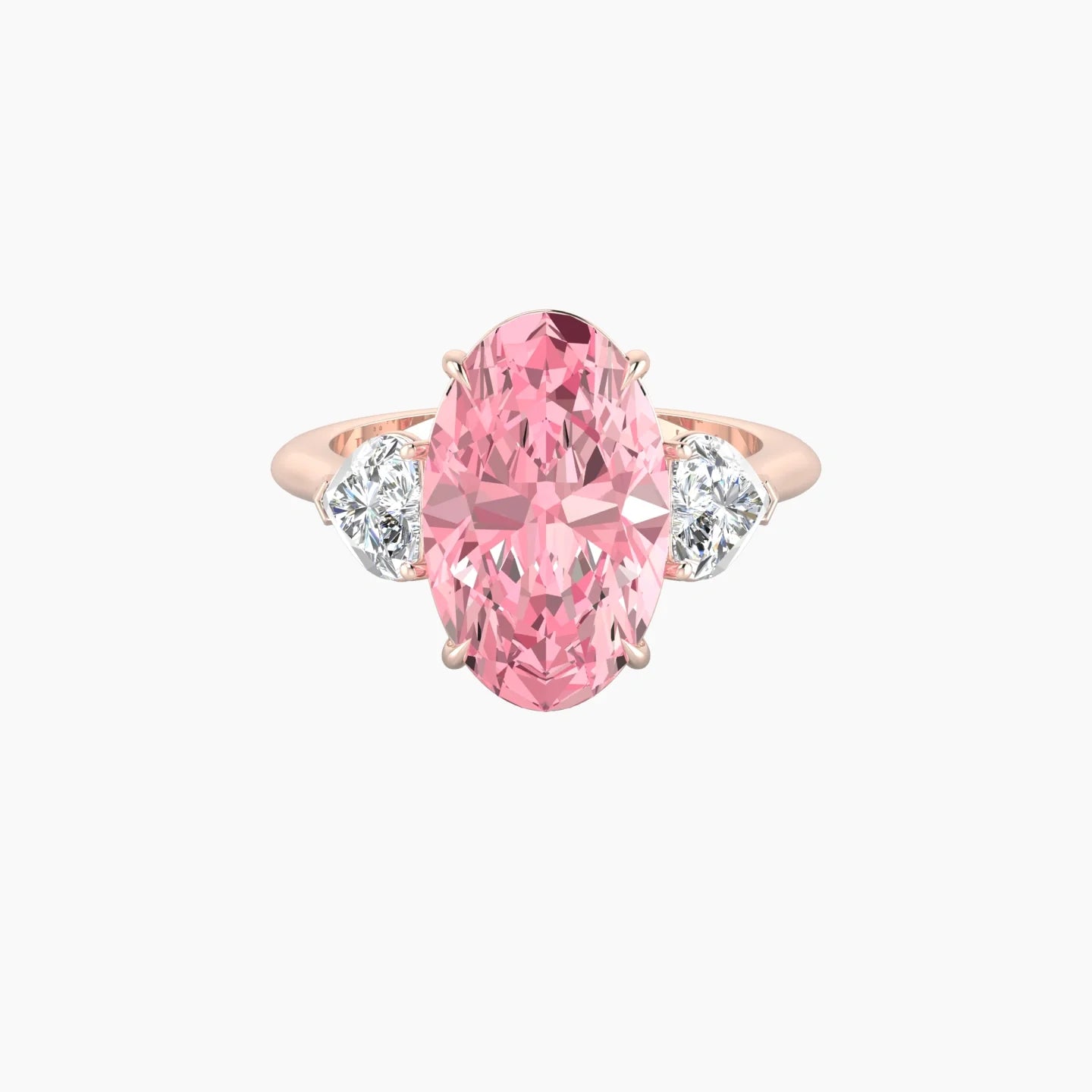 Simple Heart Trilogy | 18k Rose Gold 5 ct Oval Cut Ring