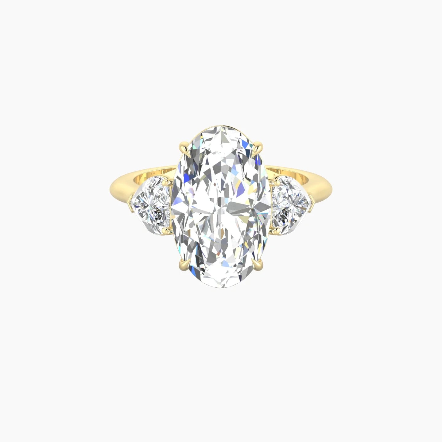 Simple Heart Trilogy | 18k Yellow Gold 5 ct Oval Cut Ring