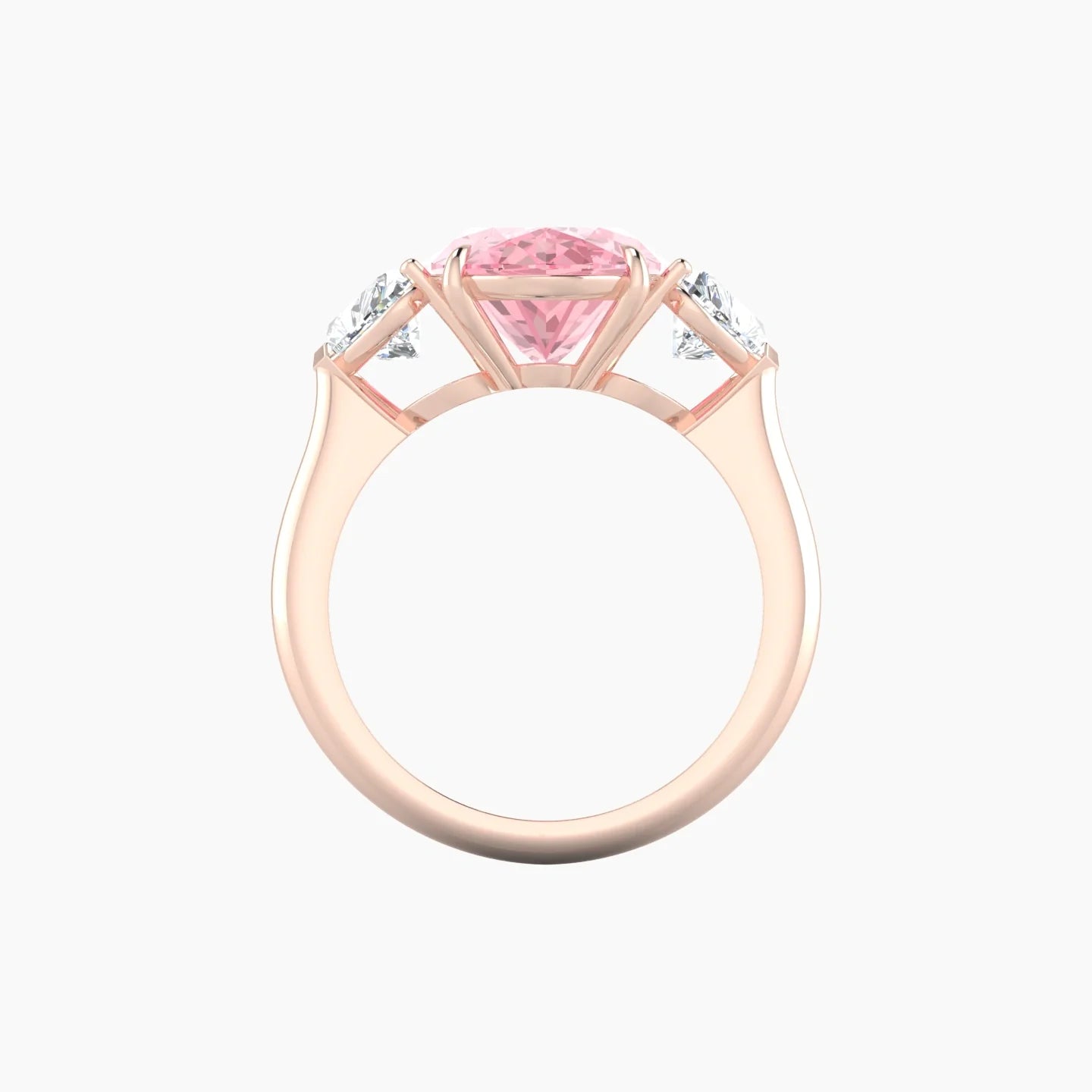 Simple Heart Trilogy | 18k Rose Gold 5 ct Oval Cut Ring