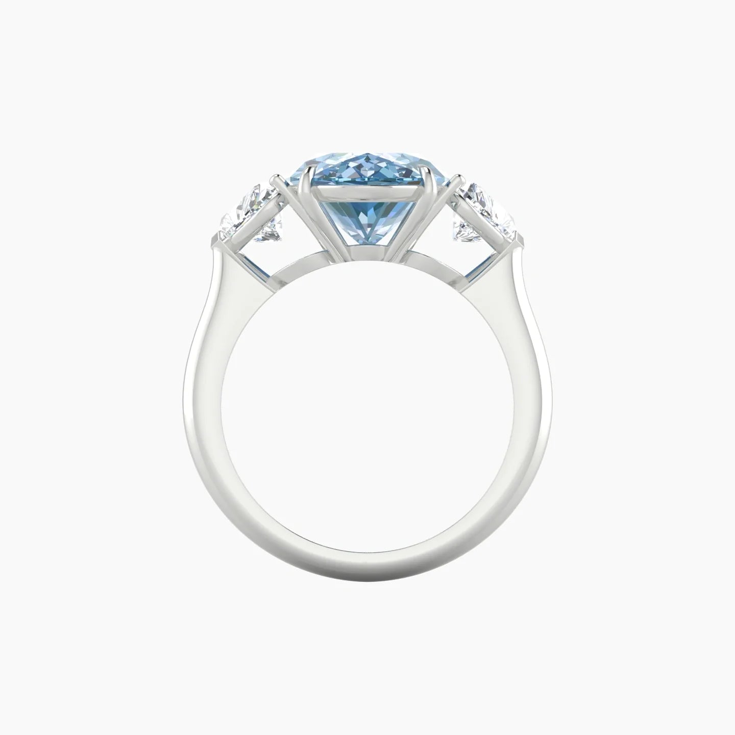 Simple Heart Trilogy | 18k White Gold 5 ct Oval Cut Ring