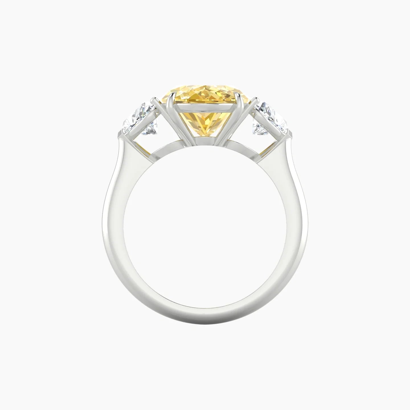 Simple Heart Trilogy | 18k White Gold 5 ct Oval Cut Ring