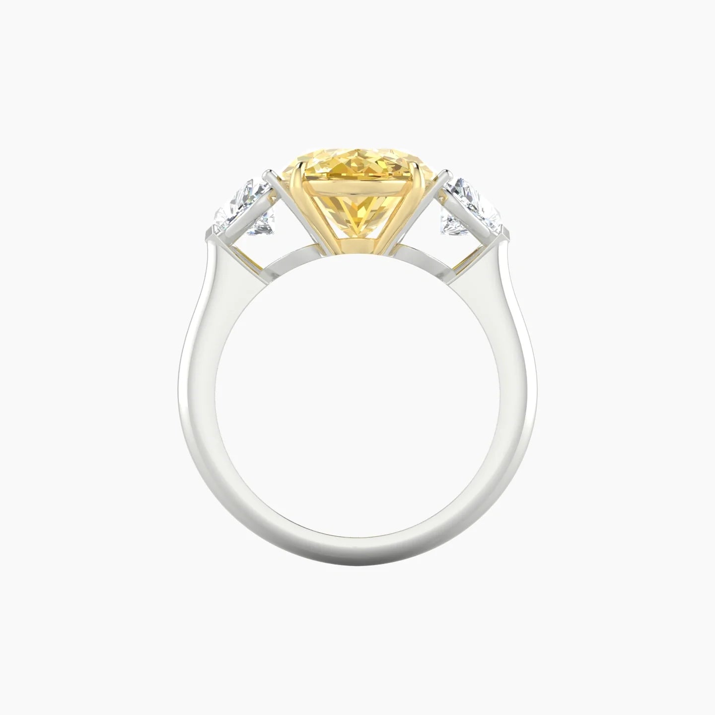 Simple Heart Trilogy | 18k White & Yellow Gold 5 ct Oval Cut Ring