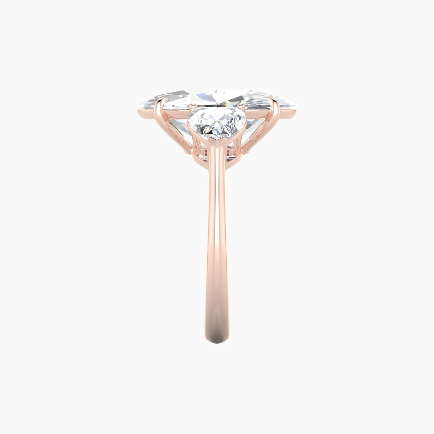 Simple Heart Trilogy | 18k Rose Gold 5 ct Oval Cut Ring