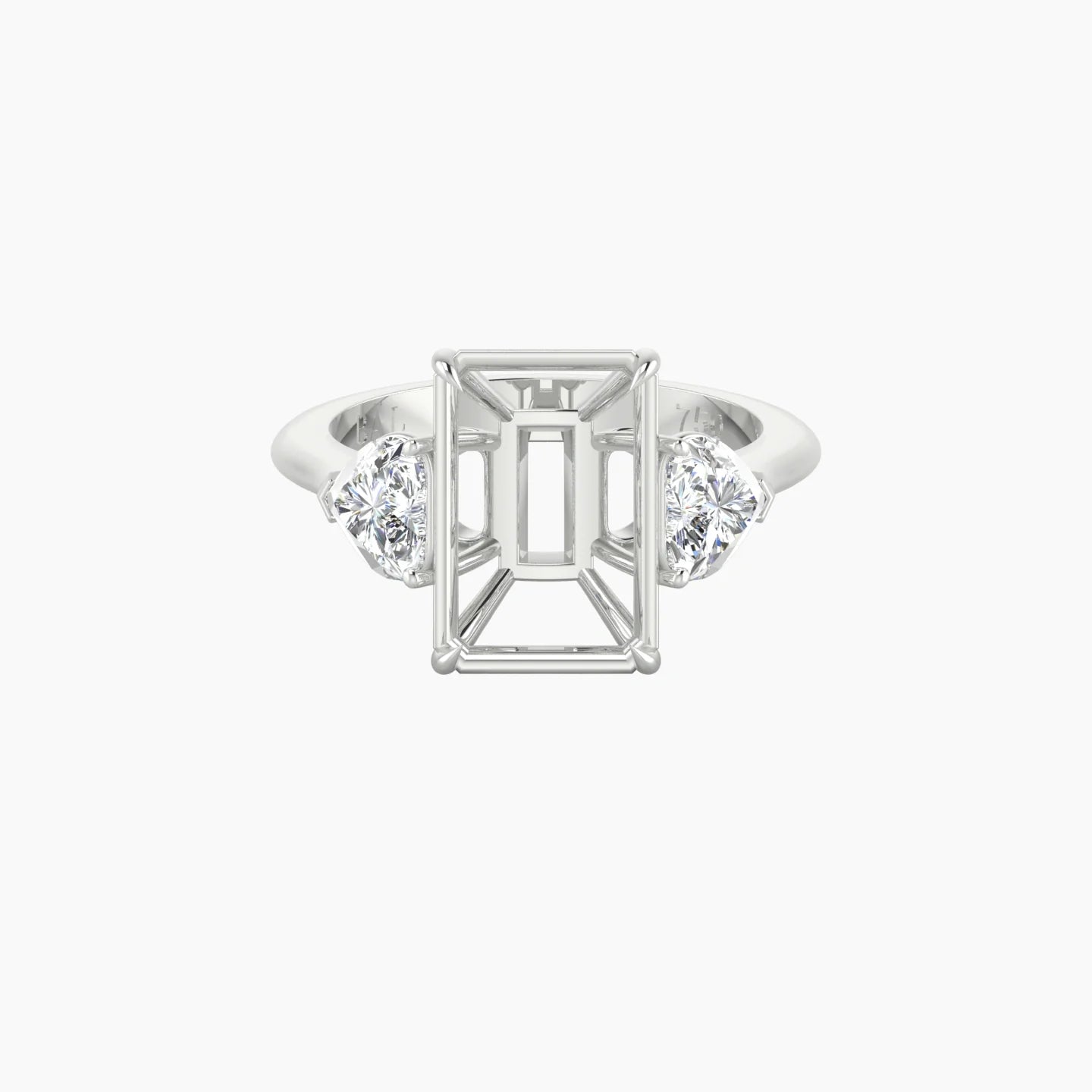 Simple Heart Trilogy | 18k White Gold 5-7.99 ct Radiant Cut Ring Setting