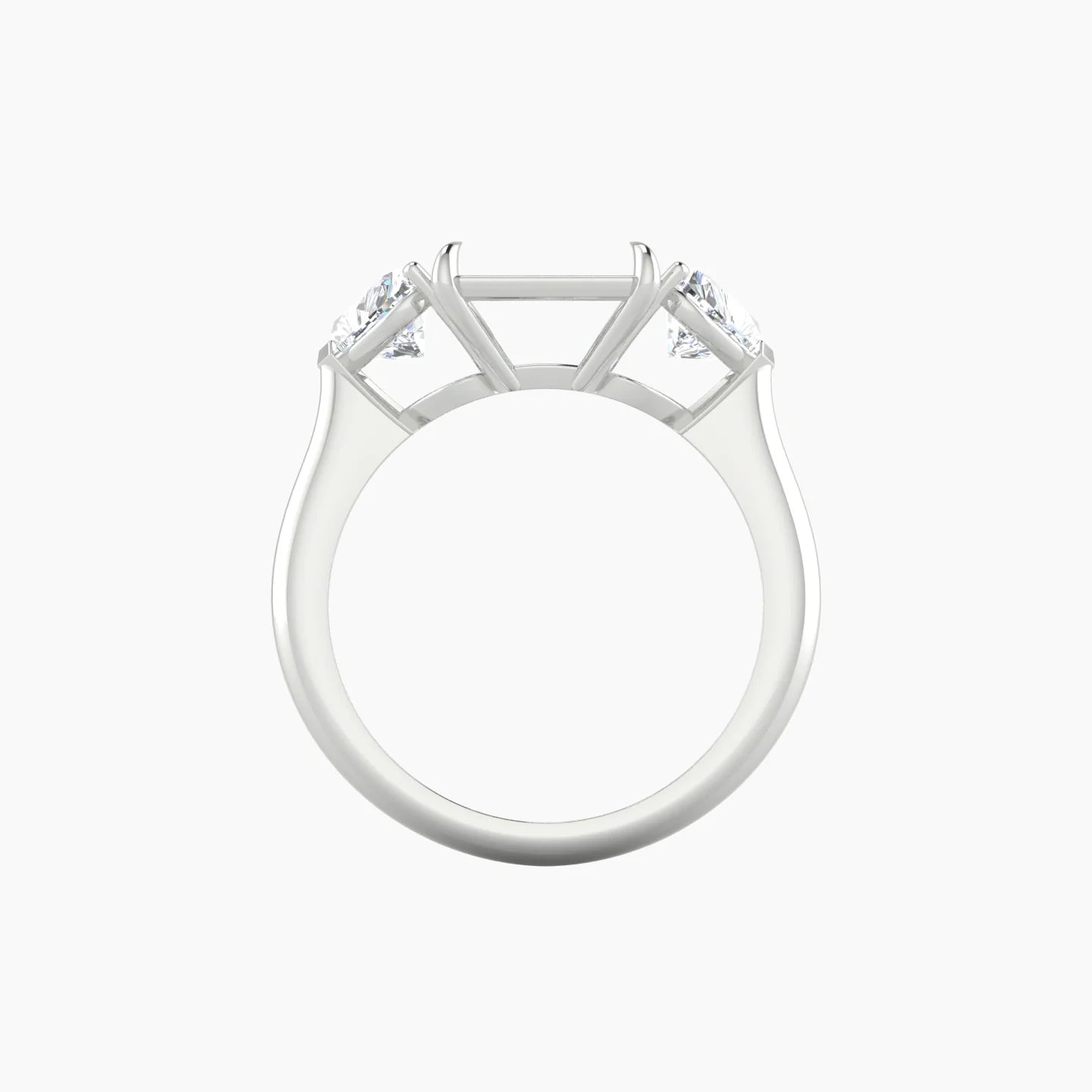 Simple Heart Trilogy | 18k White Gold 5-7.99 ct Radiant Cut Ring Setting