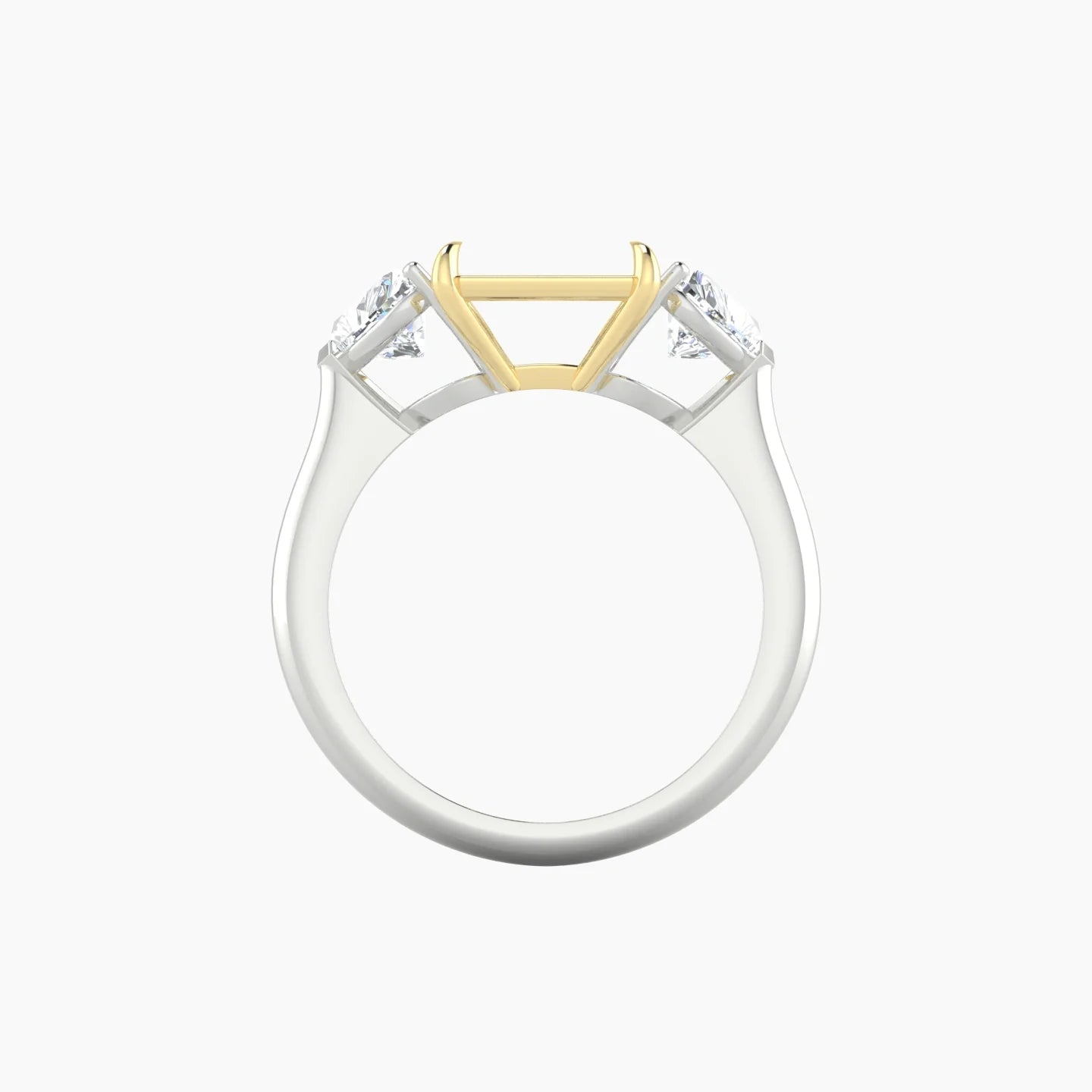 Simple Heart Trilogy | 18k White & Yellow Gold 5-7.99 ct Radiant Cut Ring Setting