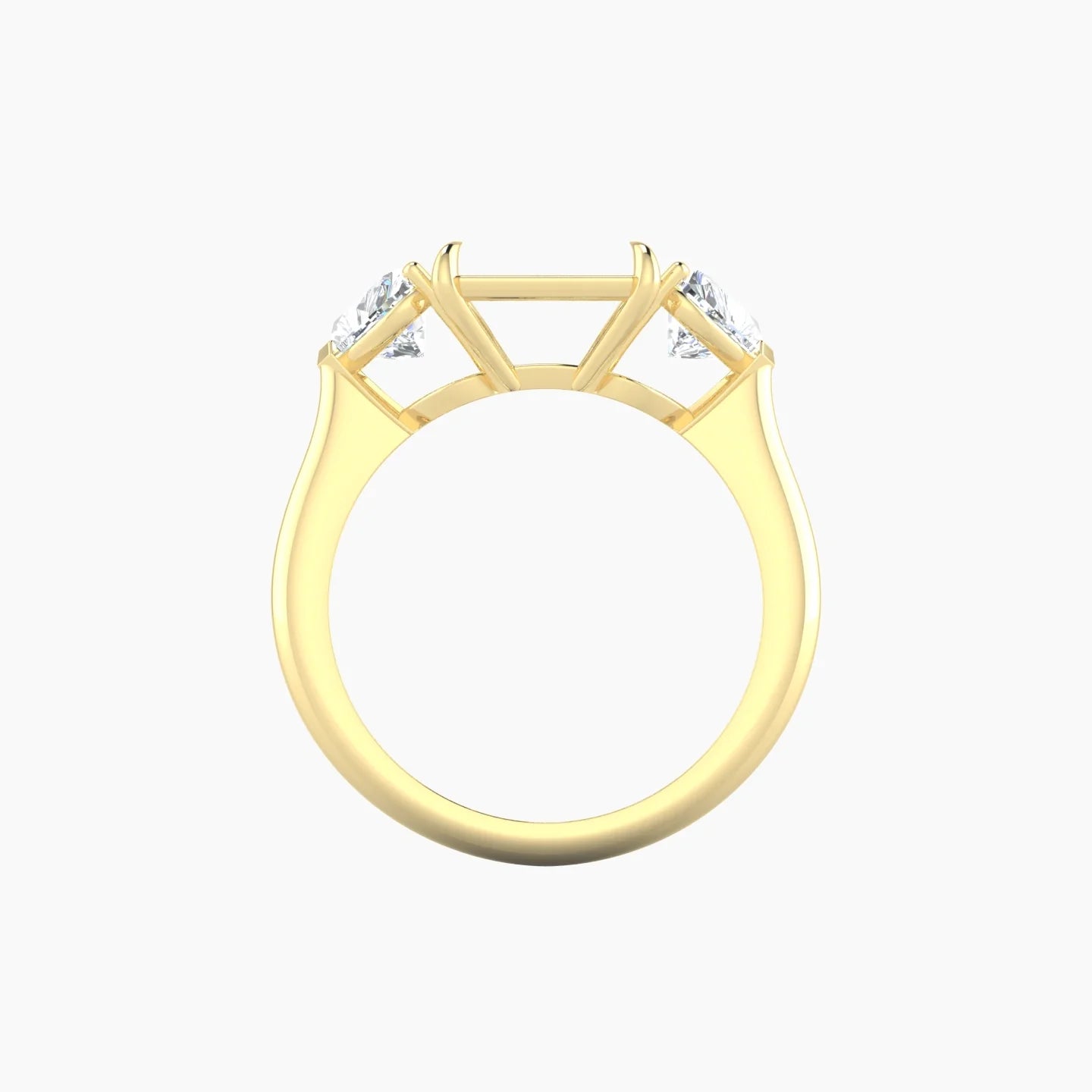 Simple Heart Trilogy | 18k Yellow Gold 5-7.99 ct Radiant Cut Ring Setting