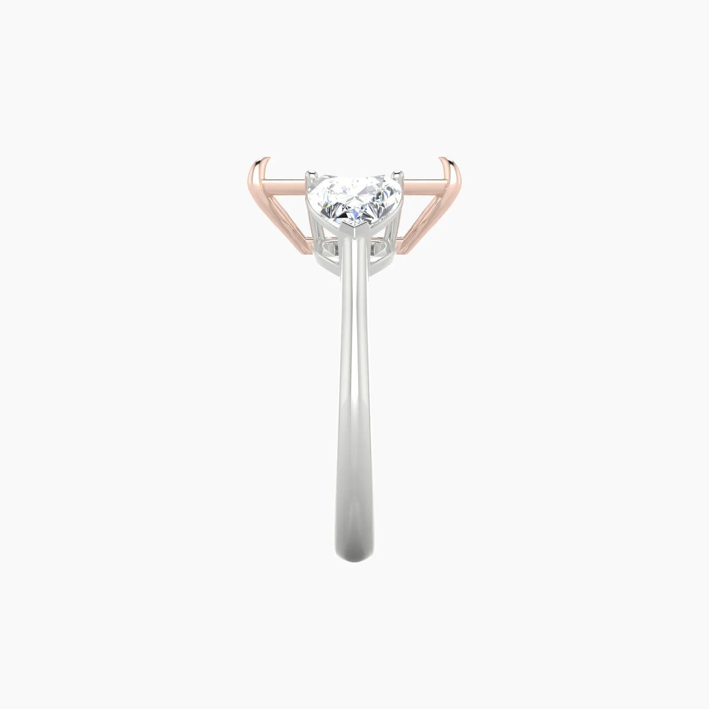 Simple Heart Trilogy | 18k White & Rose Gold 5-7.99 ct Radiant Cut Ring Setting