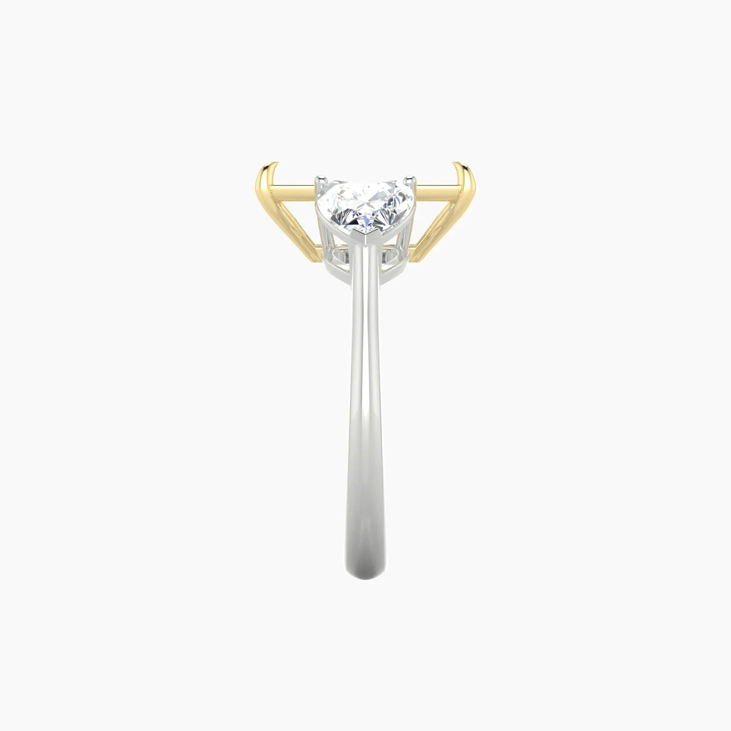 Simple Heart Trilogy | 18k White & Yellow Gold 5-7.99 ct Radiant Cut Ring Setting