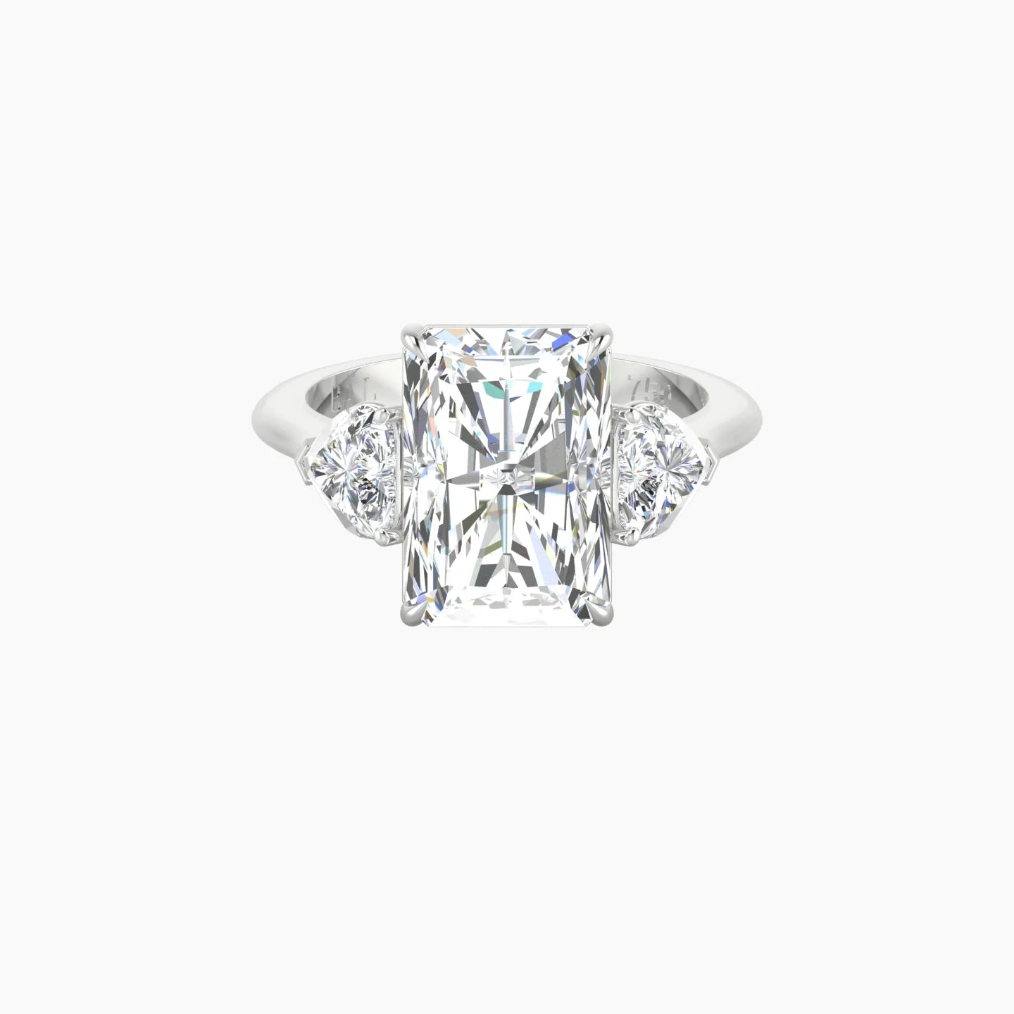 Simple Heart Trilogy | 18k White Gold 5 ct Radiant Cut Ring