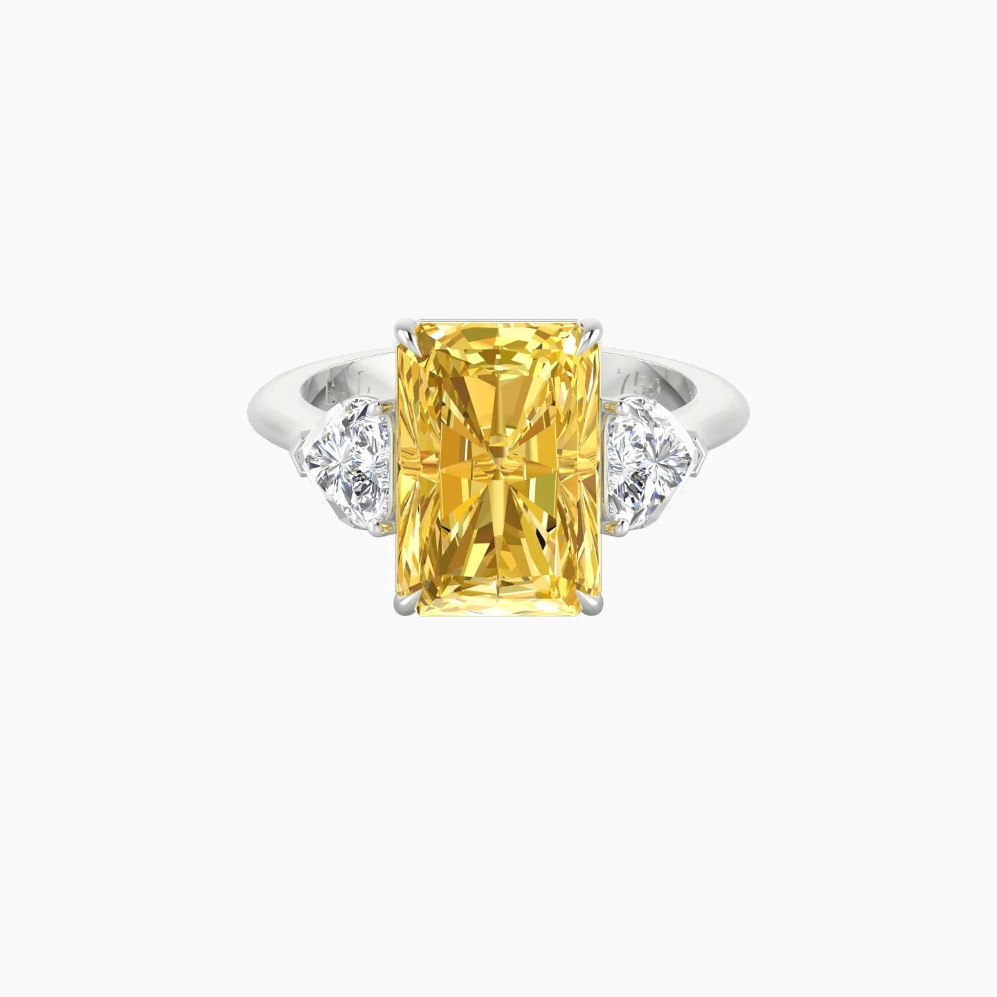 Simple Heart Trilogy | 18k White Gold 5 ct Radiant Cut Ring