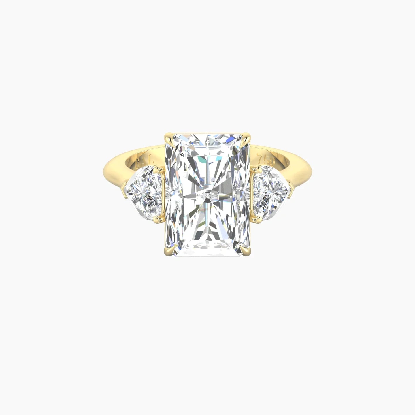 Simple Heart Trilogy | 18k Yellow Gold 5 ct Radiant Cut Ring