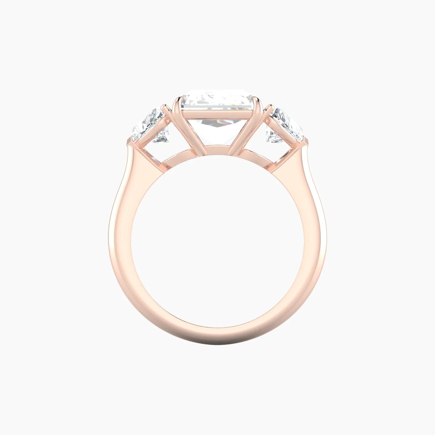 Simple Heart Trilogy | 18k Rose Gold 5 ct Radiant Cut Ring