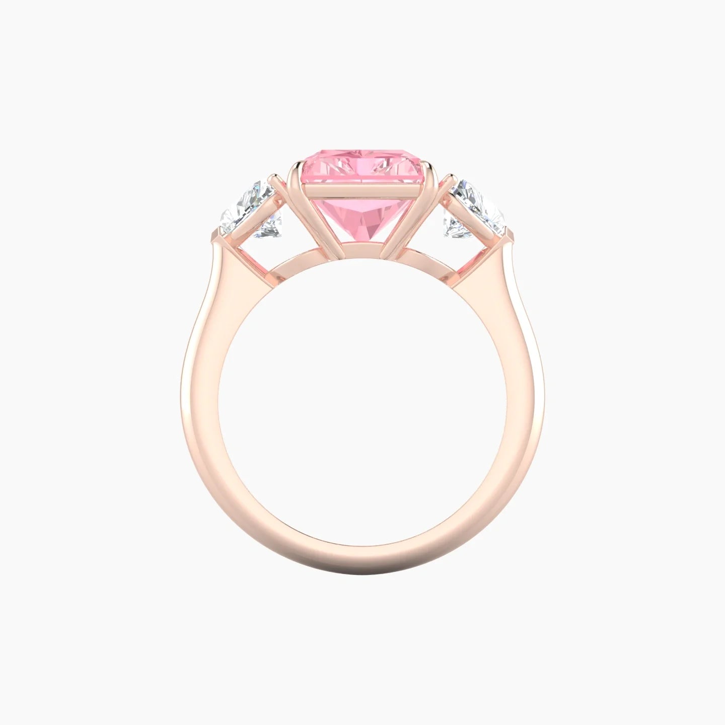 Simple Heart Trilogy | 18k Rose Gold 5 ct Radiant Cut Ring