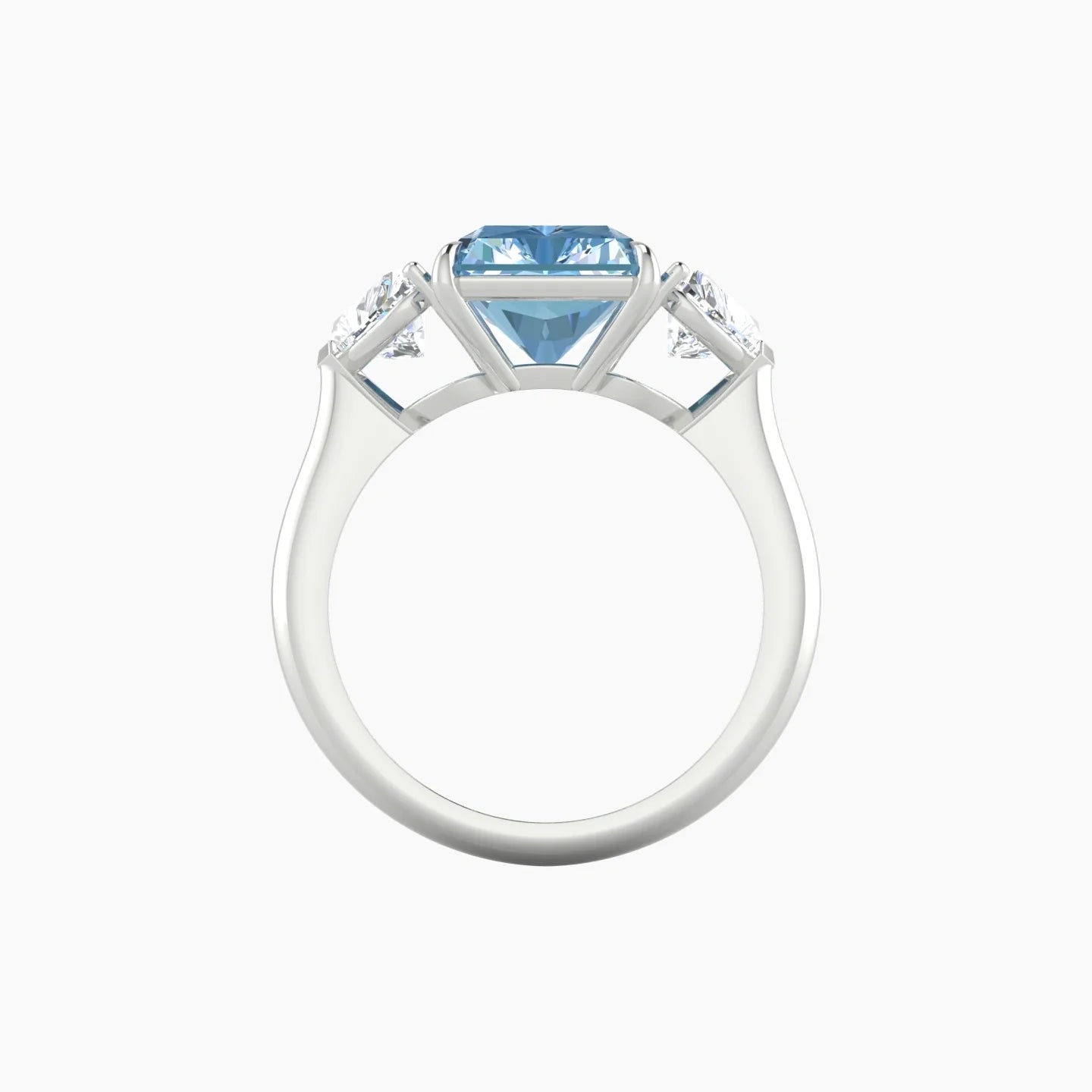 Simple Heart Trilogy | 18k White Gold 5 ct Radiant Cut Ring