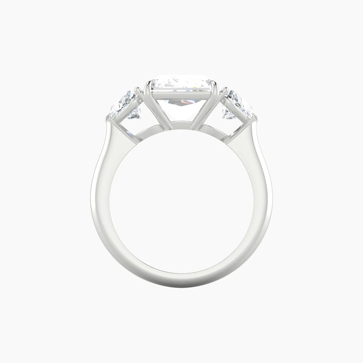 Simple Heart Trilogy | 18k White Gold 5 ct Radiant Cut Ring