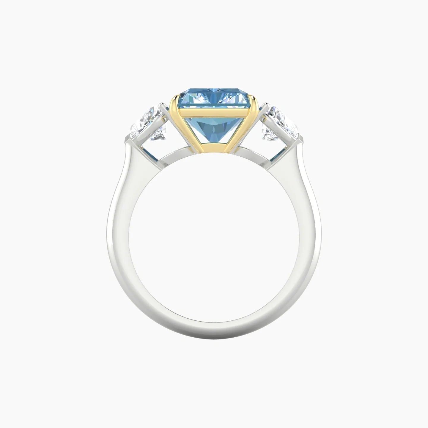 Simple Heart Trilogy | 18k White & Yellow Gold 5 ct Radiant Cut Ring