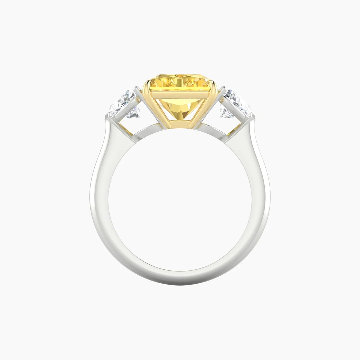 Simple Heart Trilogy | 18k White & Yellow Gold 5 ct Radiant Cut Ring