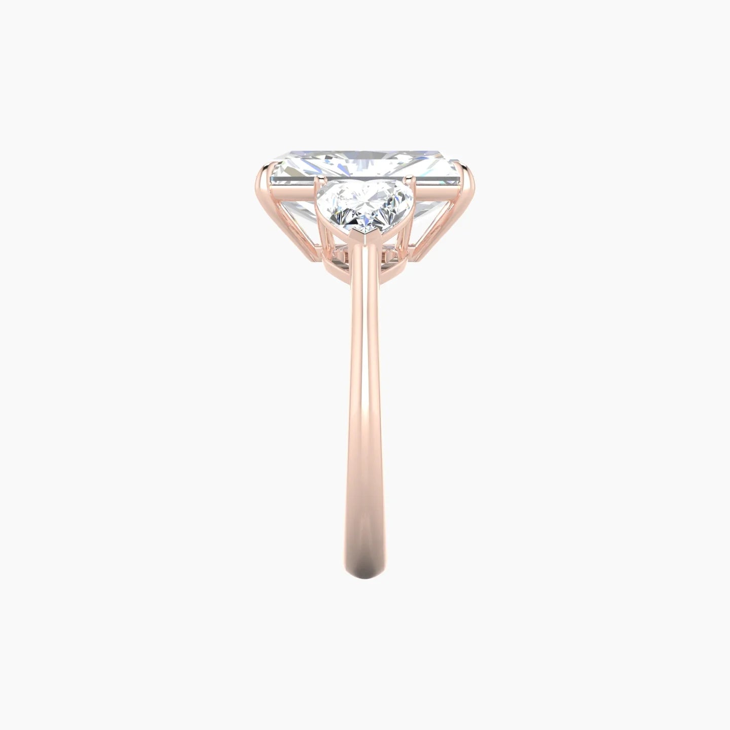 Simple Heart Trilogy | 18k Rose Gold 5 ct Radiant Cut Ring