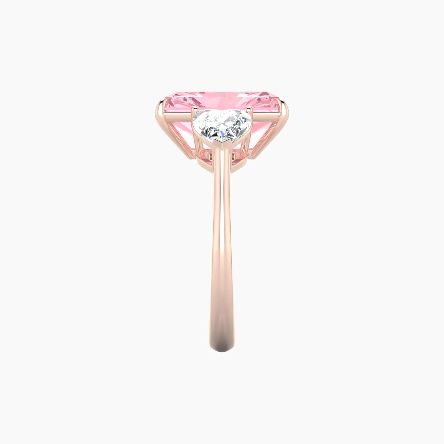 Simple Heart Trilogy | 18k Rose Gold 5 ct Radiant Cut Ring