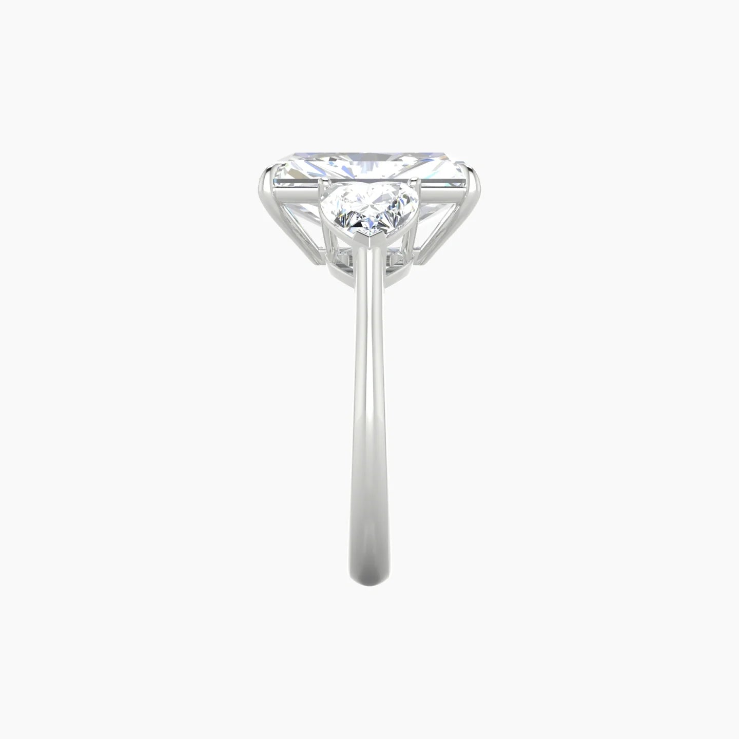 Simple Heart Trilogy | 18k White Gold 5 ct Radiant Cut Ring