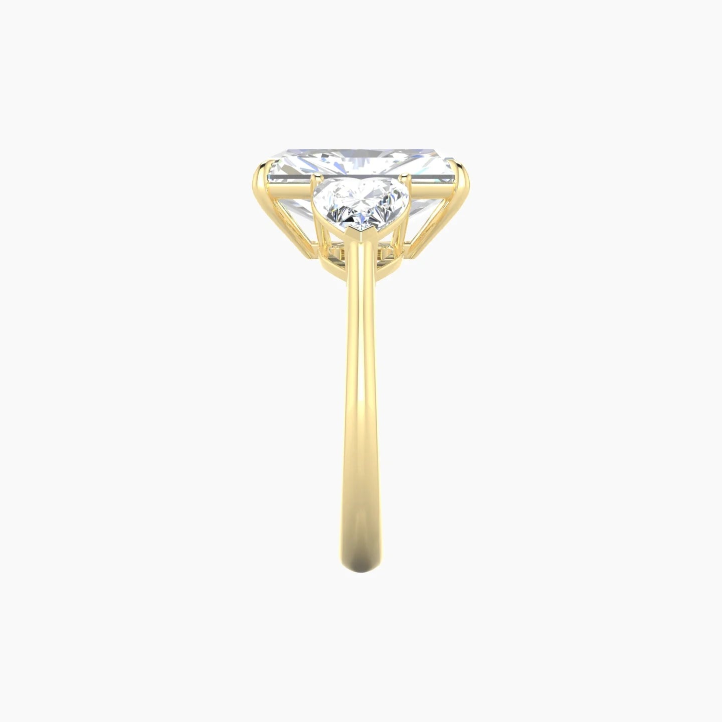 Simple Heart Trilogy | 18k Yellow Gold 5 ct Radiant Cut Ring